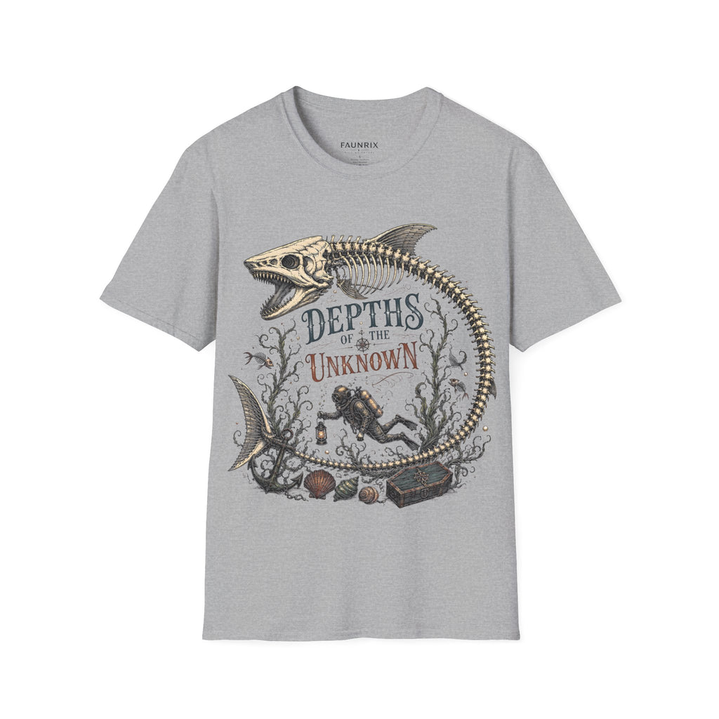 Depths of the Unknown Fish Skeleton T-Shirt