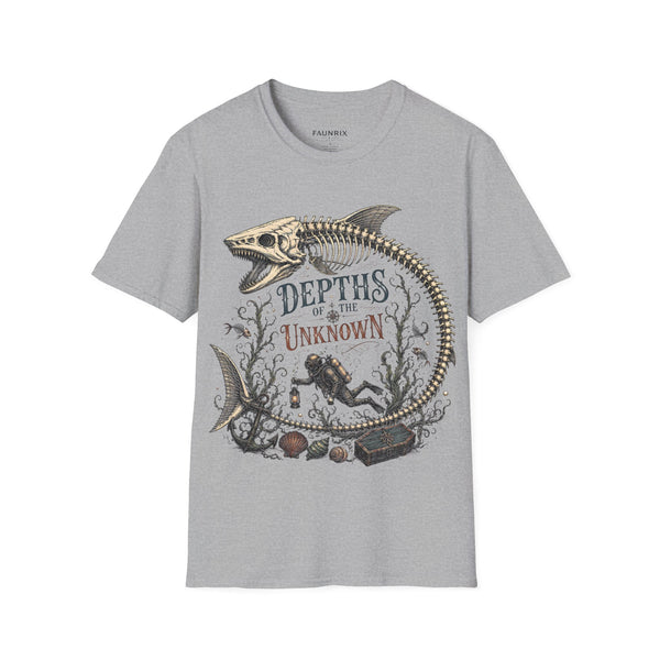 Depths of the Unknown Fish Skeleton T-Shirt