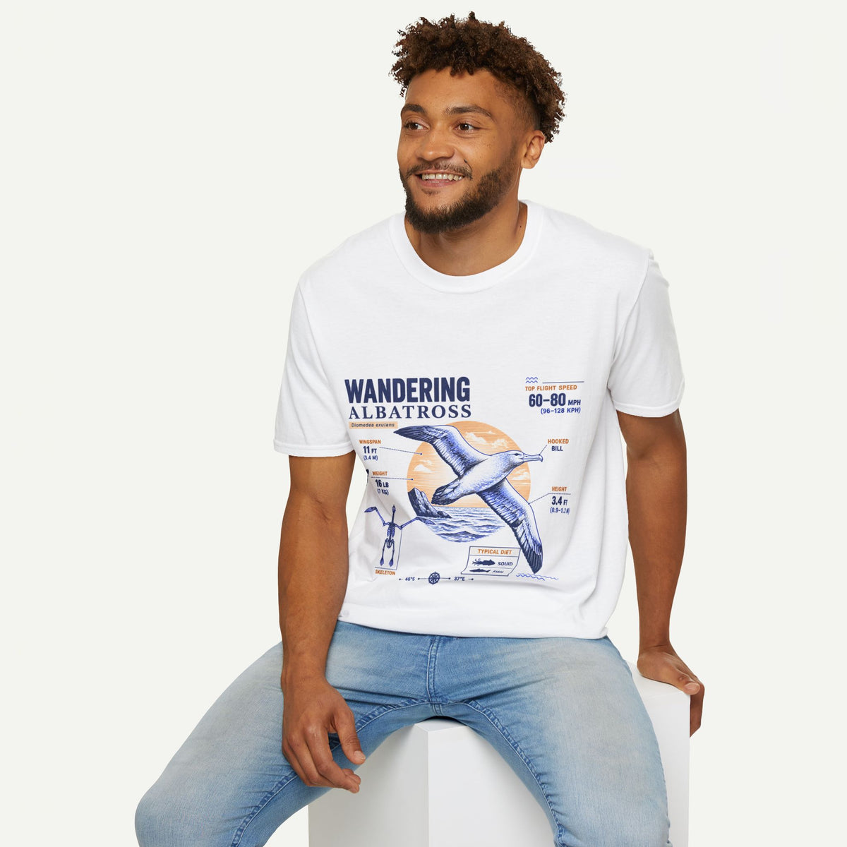 Wandering Albatross Anatomy T-Shirt — Vintage Seabird Graphic Tee