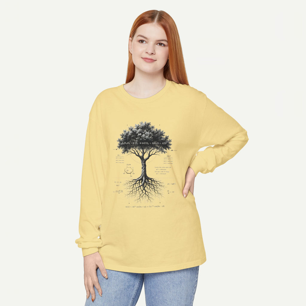 Long Sleeve T-Shirt — Botanical Tree of Life Illustration