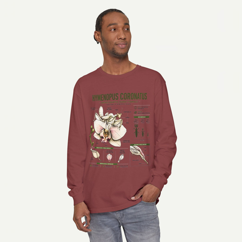 Hymenopus Coronatus Orchid Mantis Illustration Long Sleeve Tee