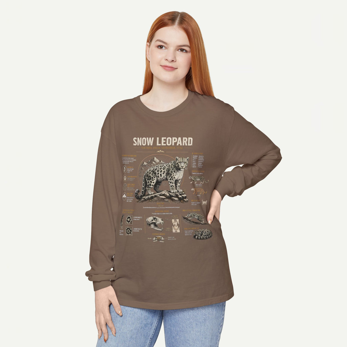 Snow Leopard Wildlife Anatomy Long Sleeve Tee