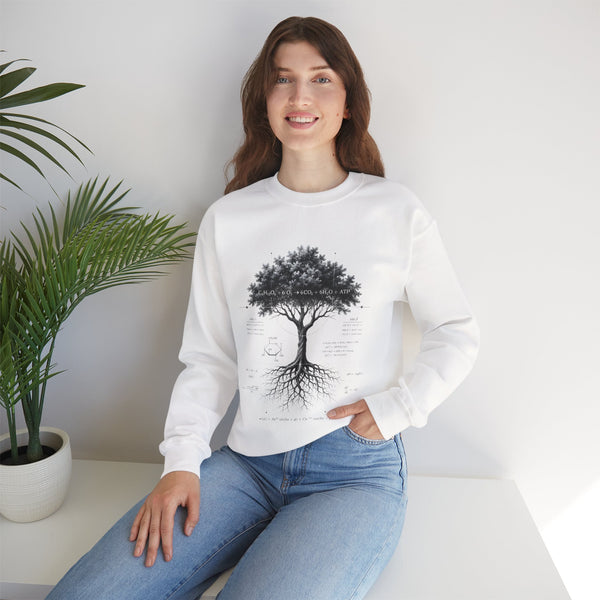 Tree of Life Crewneck Sweatshirt — Botanical Roots Illustration