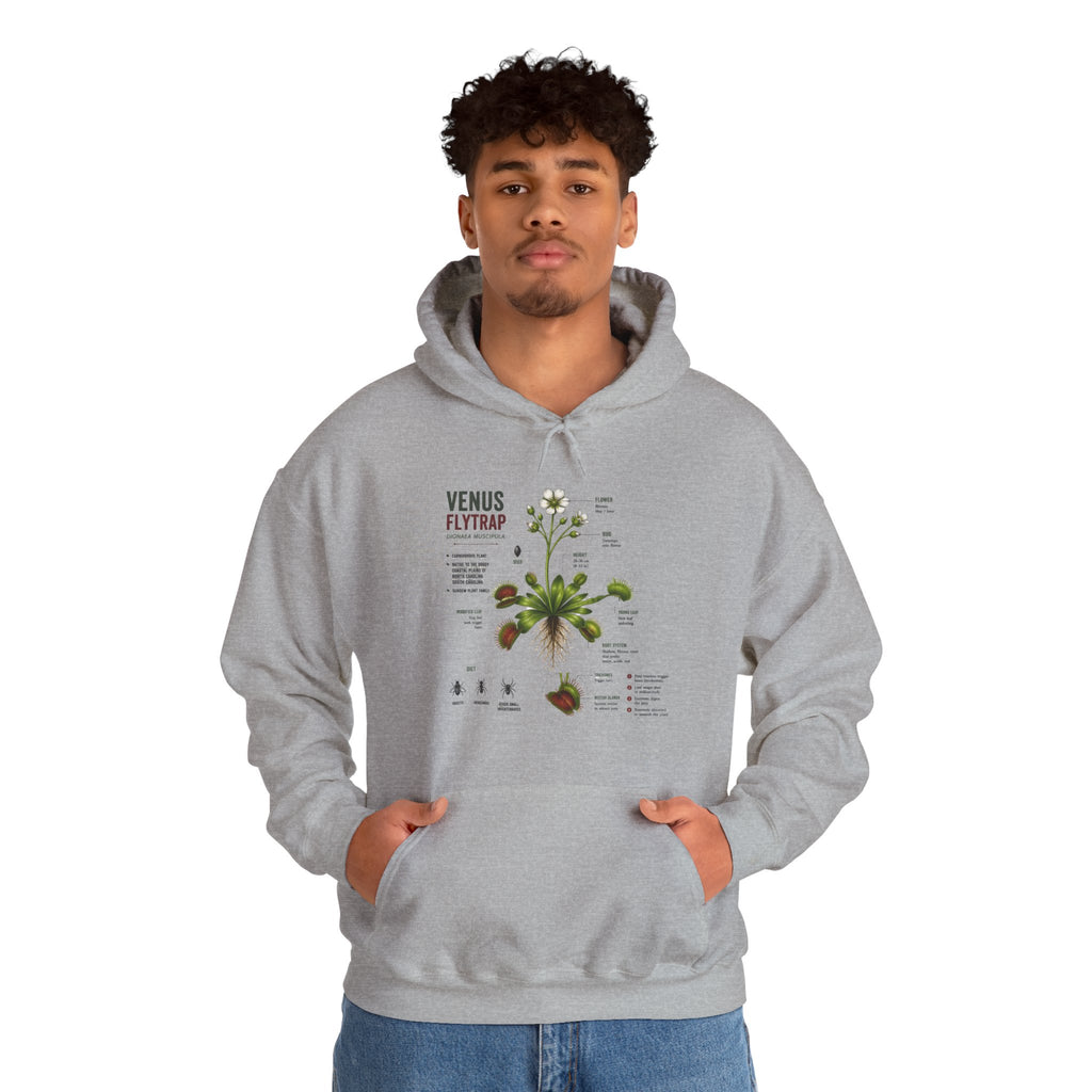 Venus Flytrap Botanical Hoodie – Illustrated Carnivorous Plant Guide