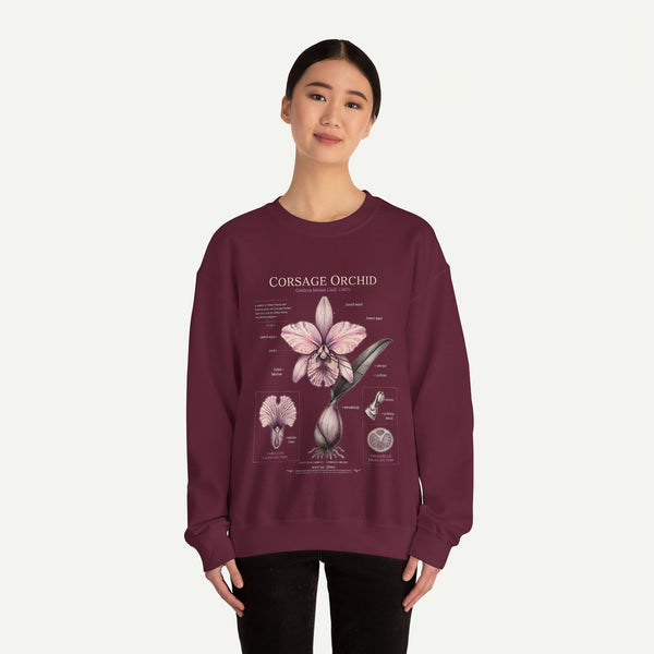 Corsage Orchid Sweatshirt — Botanical Anatomy Floral Crewneck