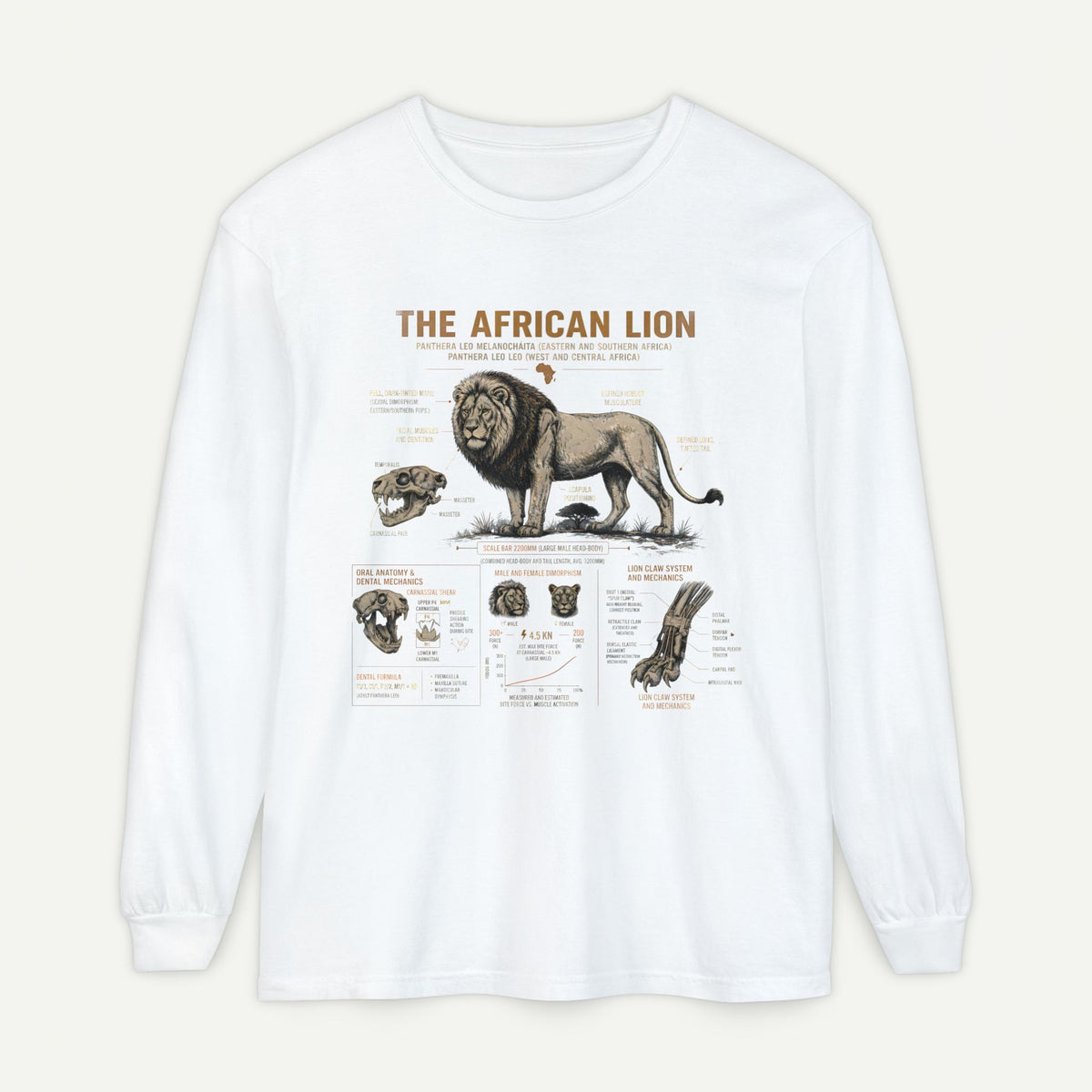 The African Lion Anatomy Long Sleeve Shirt