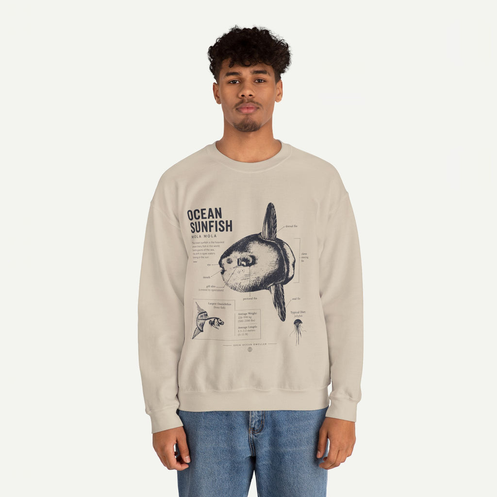 Ocean Sunfish Sweatshirt — Vintage Marine Illustration Pullover