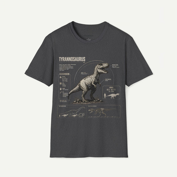 Tyrannosaurus Diagram Anatomy T-Shirt — Vintage Dino Graphic Tee