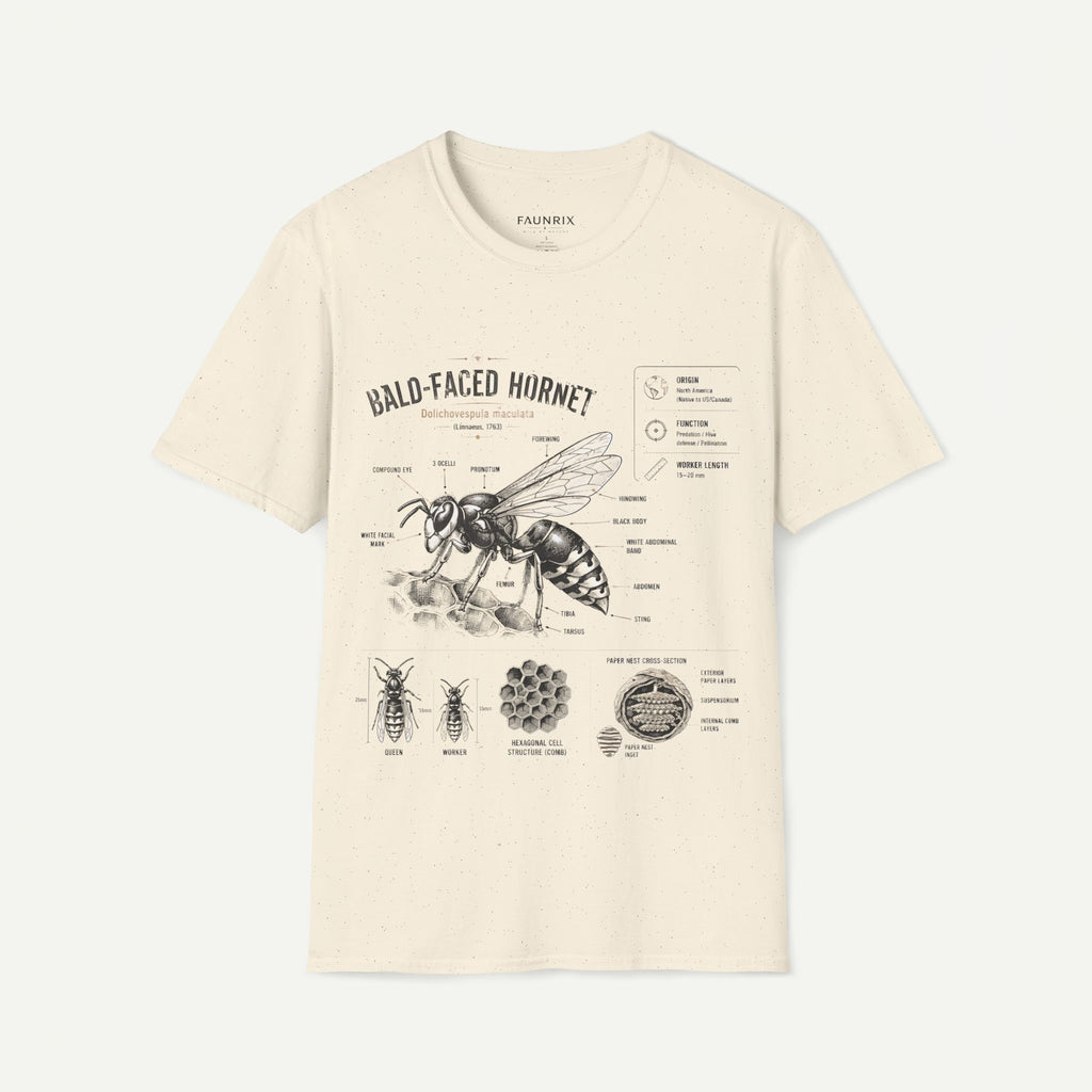 Bald-Faced Hornet Anatomy T-Shirt - Vintage Entomology Illustration