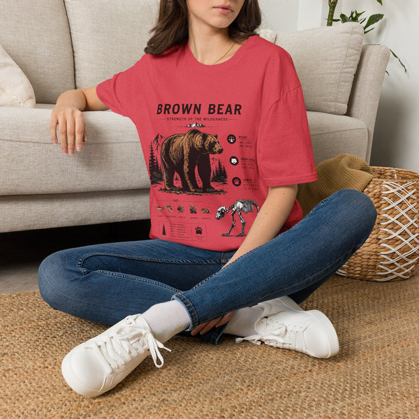 Brown Bear Anatomy Graphic T-Shirt — Wildlife Illustration Tee