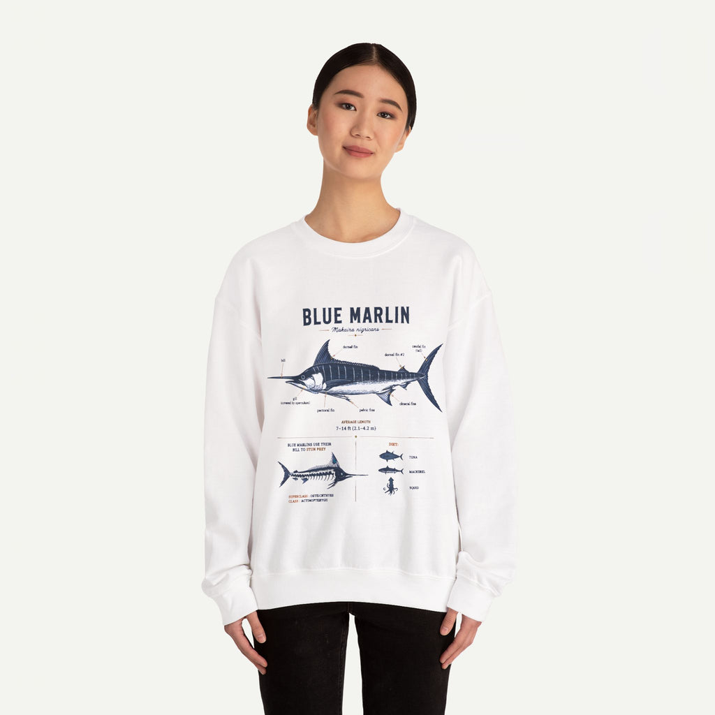 Blue Marlin Fish Anatomy Sweatshirt