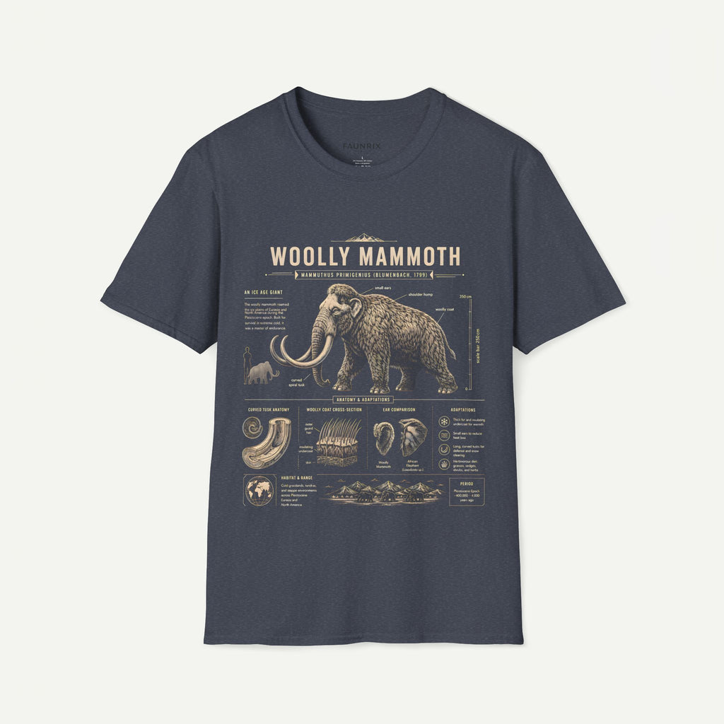 Woolly Mammoth Anatomy T-Shirt — Vintage Ice Age Graphic Tee