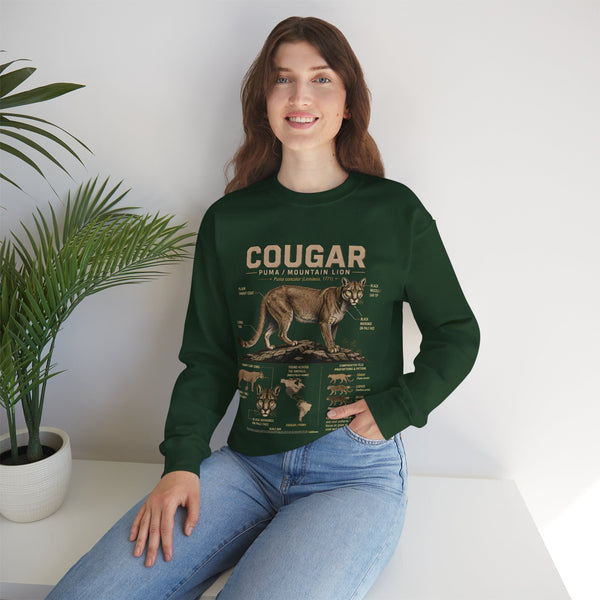 Cougar Anatomy Sweatshirt – Puma / Mountain Lion Educational Crewneck