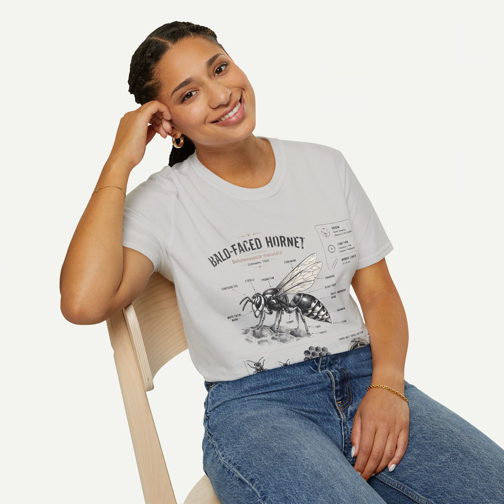 Bald-Faced Hornet Anatomy T-Shirt - Vintage Entomology Illustration