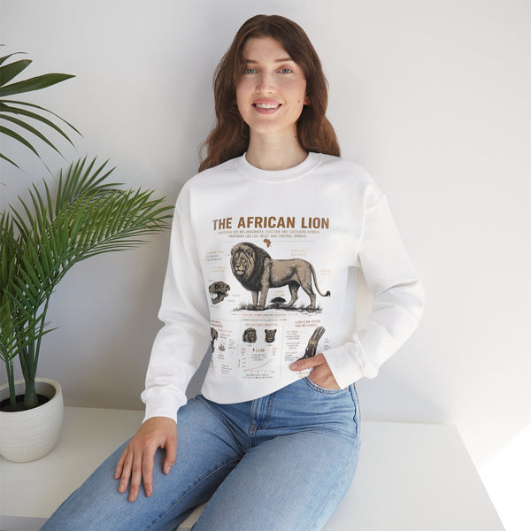 African Lion Anatomy Crewneck Sweatshirt