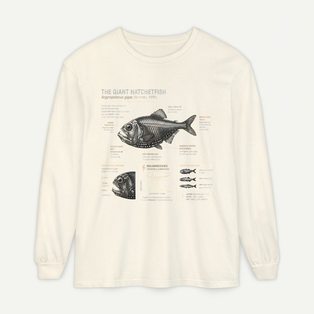 Hatchetfish Anatomy Long Sleeve T‑Shirt — Scientific Fish Illustration Tee
