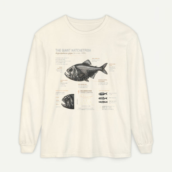 Hatchetfish Anatomy Long Sleeve T‑Shirt — Scientific Fish Illustration Tee