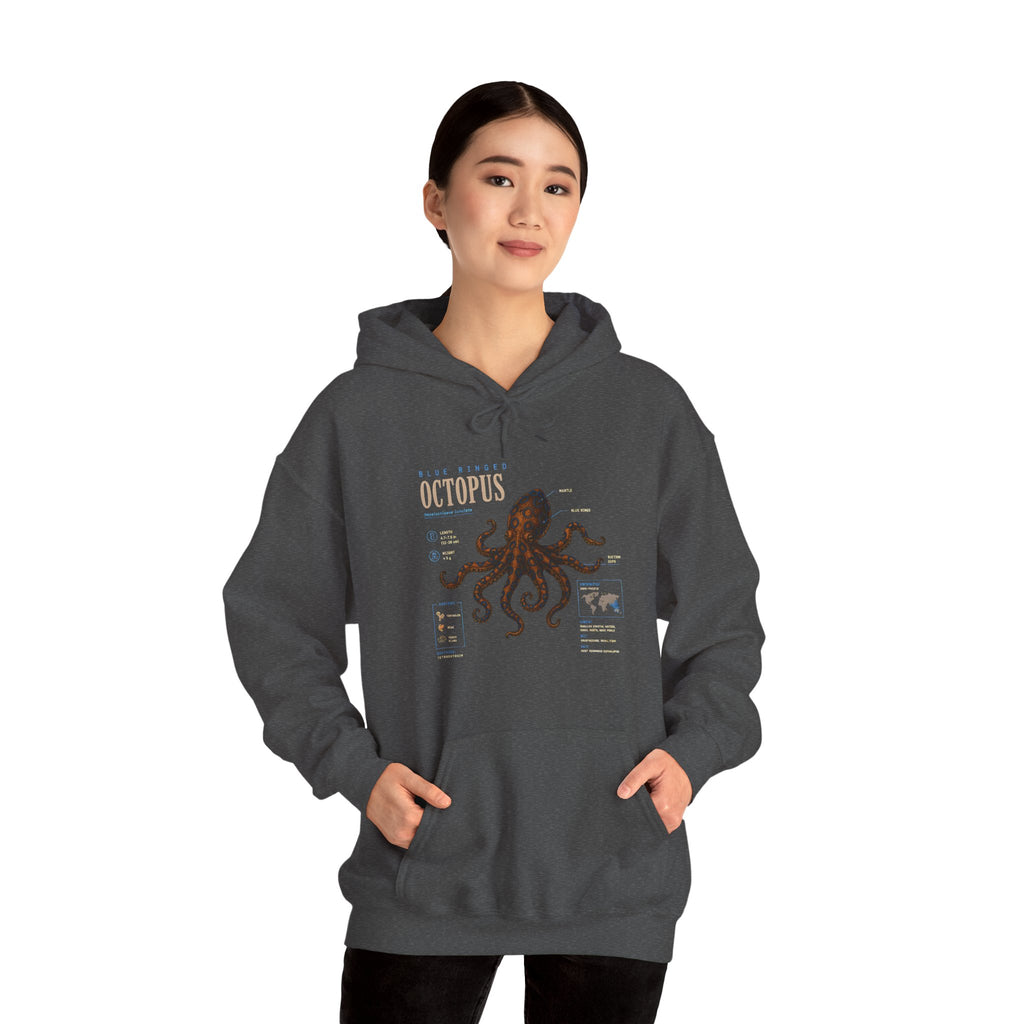 Octopus Specimen Hoodie — Vintage Marine Biology Illustration Sweatshirt