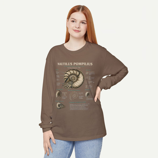 Nautilus Pompilius Anatomy Long Sleeve Tee — Vintage Marine Science Shirt
