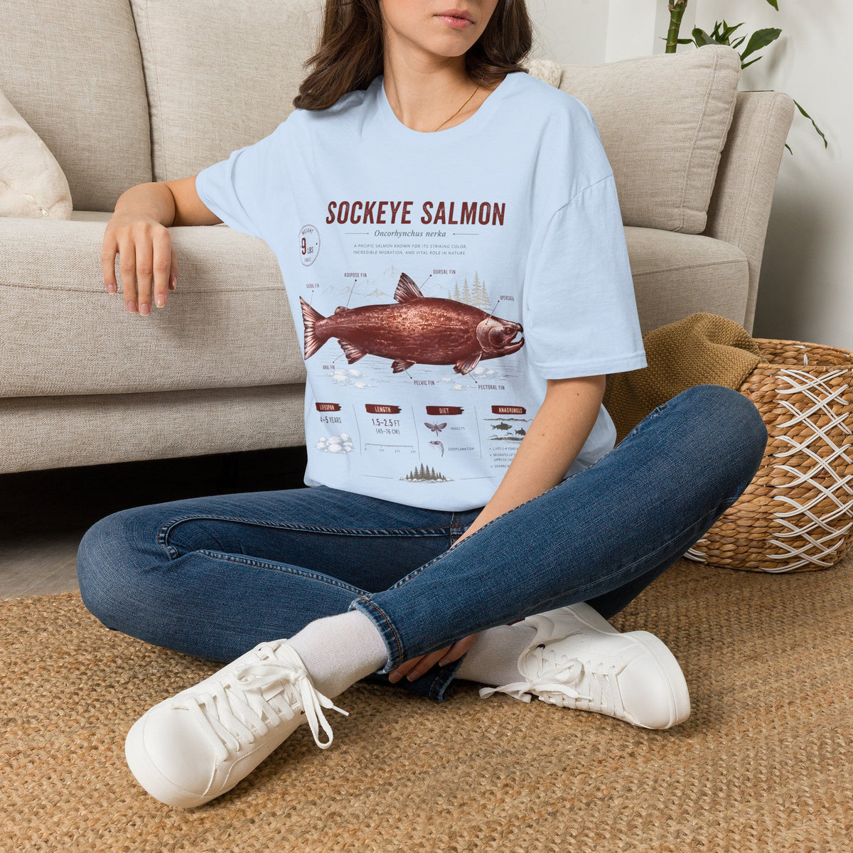 Sockeye Salmon T-Shirt — Vintage Fish Anatomy Tee
