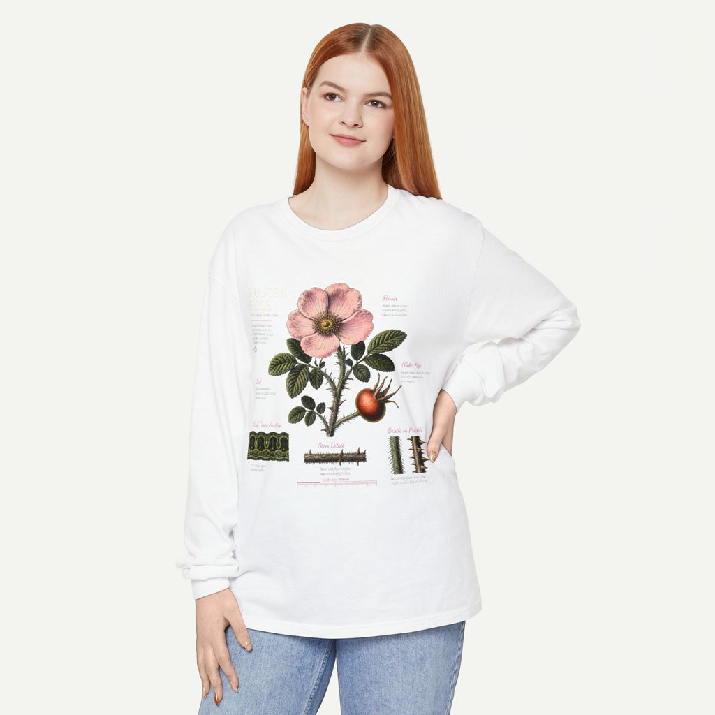 Botanical Rose Hip Anatomy Long Sleeve Tee