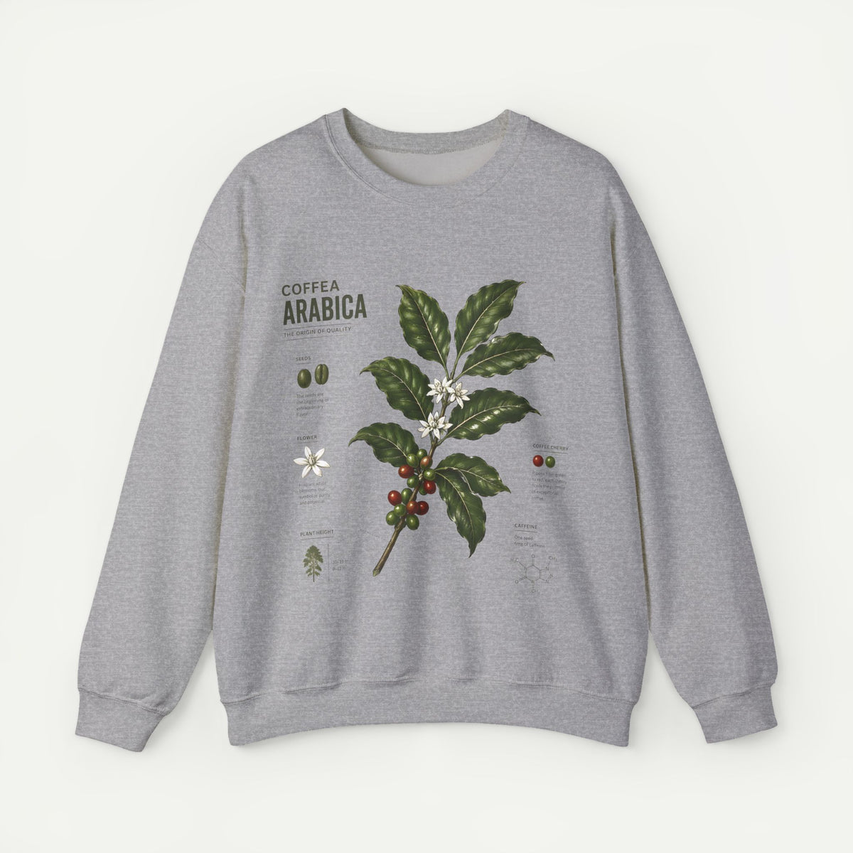 Coffee Arabica Botanical Print  Crewneck Sweatshirt