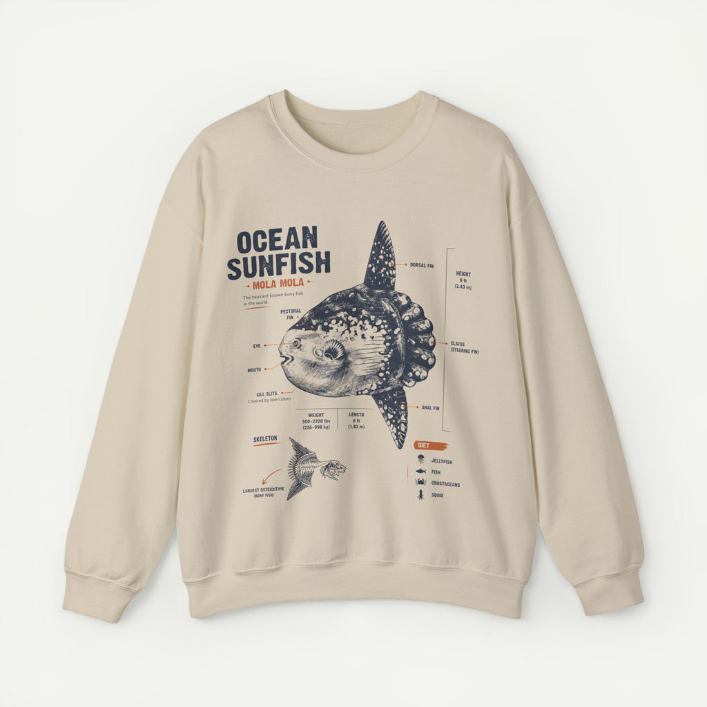 Ocean Sunfish Sweatshirt — Mola Mola Diagram Crewneck