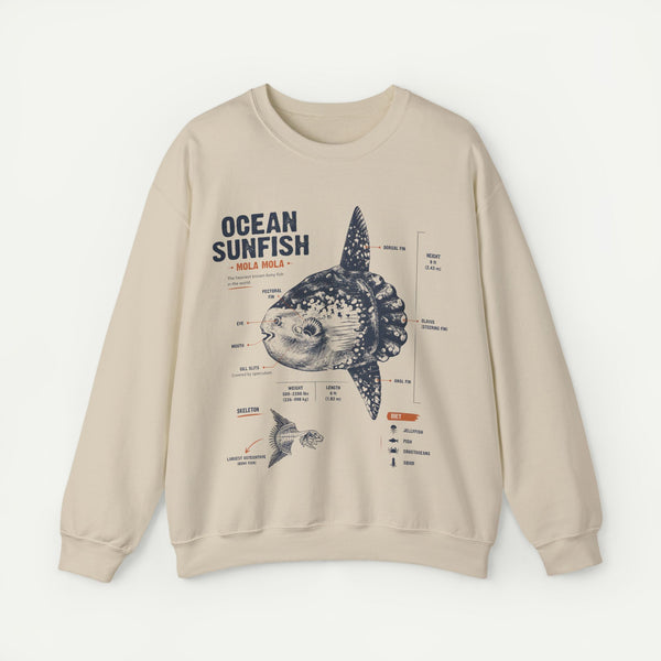 Ocean Sunfish Sweatshirt — Mola Mola Diagram Crewneck