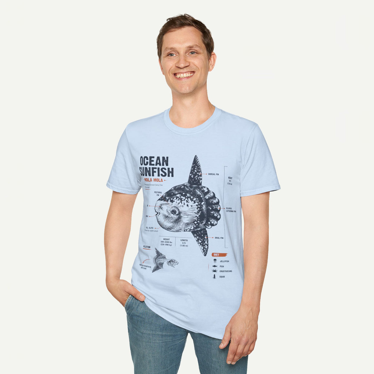 Ocean Sunfish Illustration T-Shirt — Mola Mola Science Graphic Tee