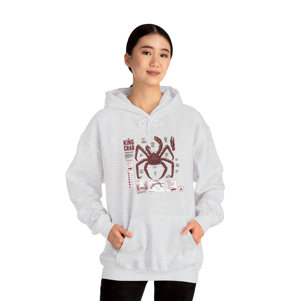 King Crab Anatomy Hoodie — Vintage Seafood Diagram Sweatshirt
