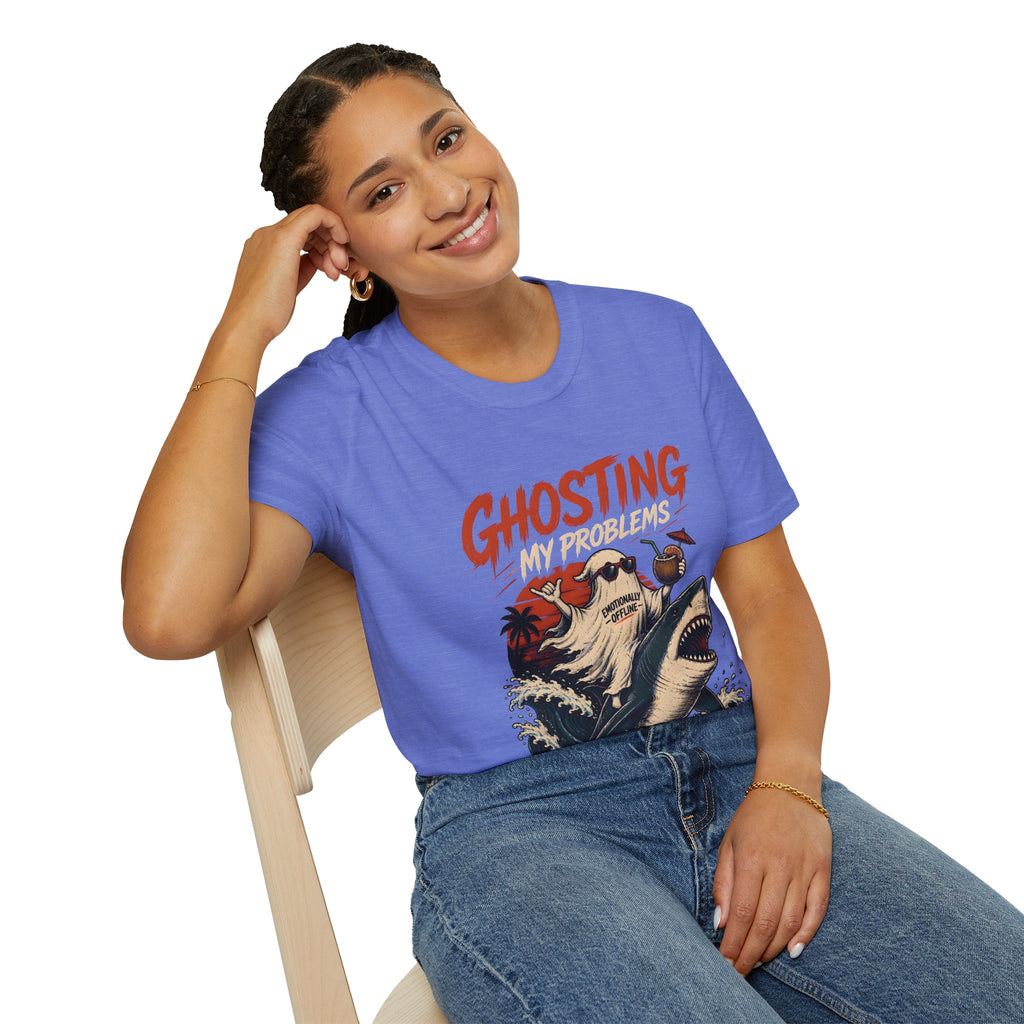 Ghosting My Problems T-Shirt — Funny Sloth Vacation Graphic Tee