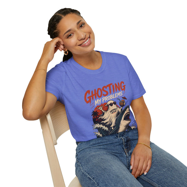 Ghosting My Problems T-Shirt — Funny Sloth Vacation Graphic Tee
