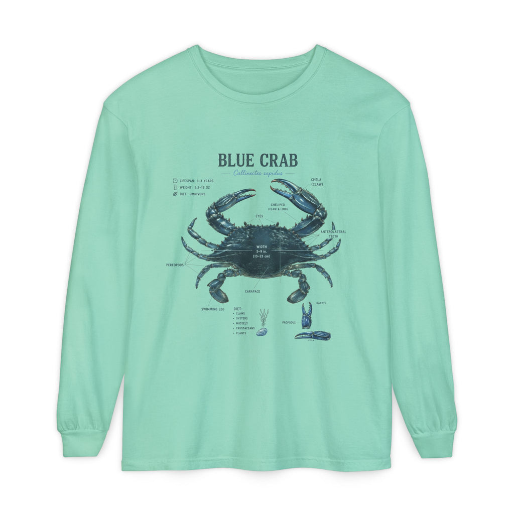 Blue Crab Anatomy Long Sleeve Tee