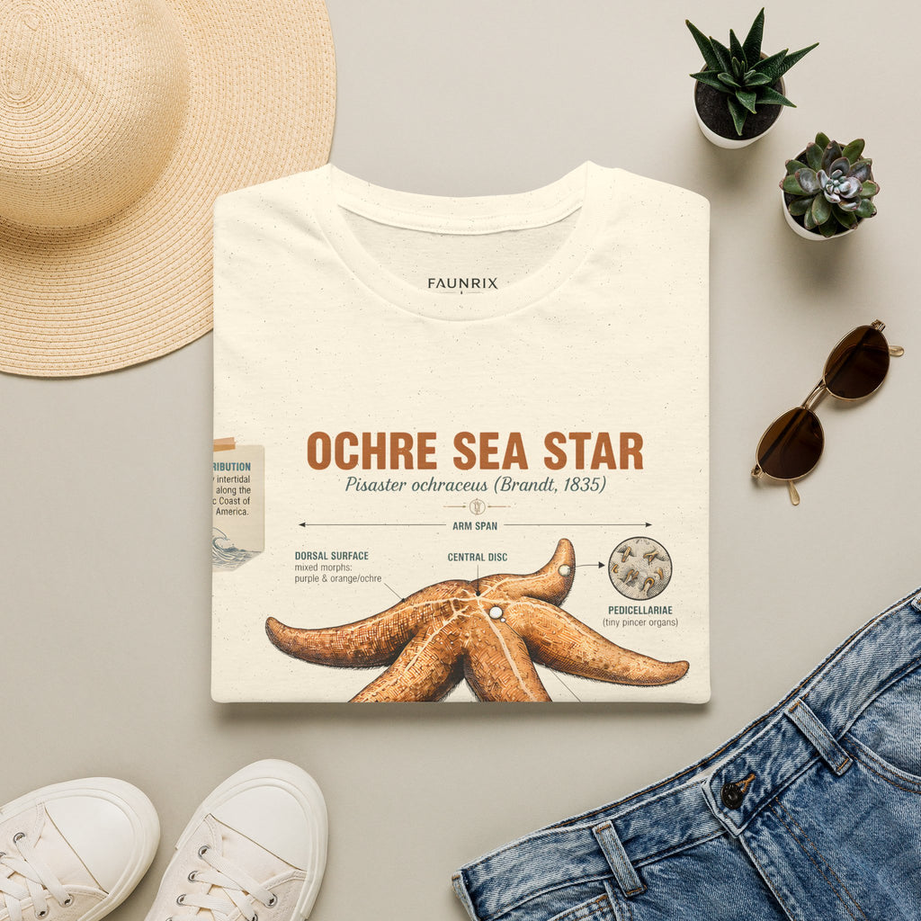 Sea Star Anatomy T-Shirt — Ochre Starfish Illustration Tee