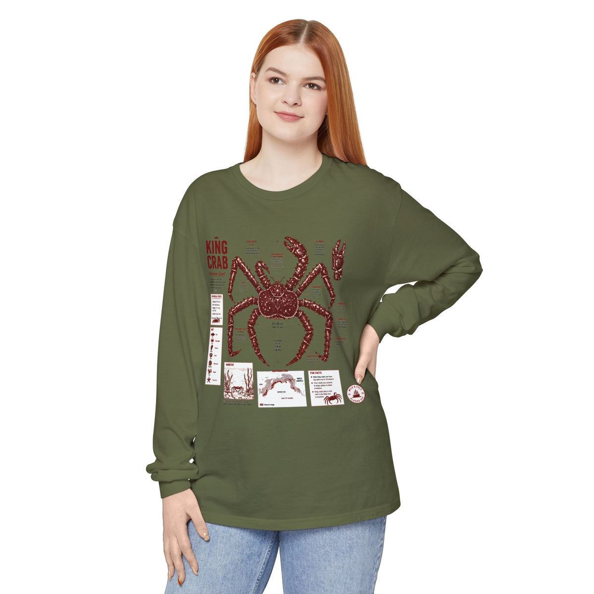 King Crab Anatomy Long Sleeve T-Shirt