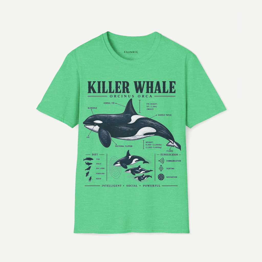 Killer Whale Diagram T-Shirt — Orcinus Orca Marine Life Graphic Tee