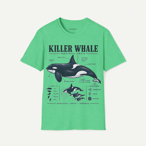 Killer Whale Diagram T-Shirt — Orcinus Orca Marine Life Graphic Tee