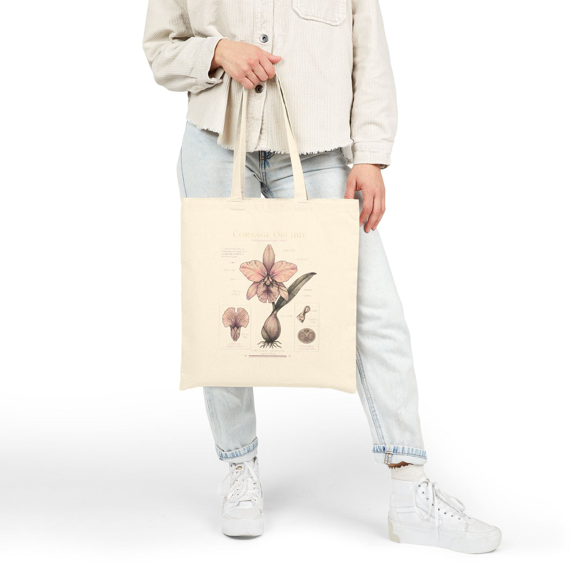 Botanical Amaryllis Canvas Tote Bag