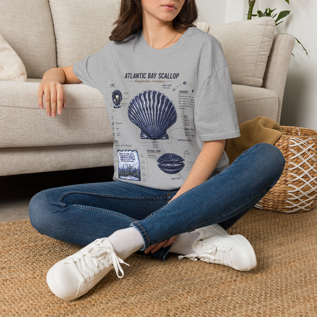 Scallop Shell Anatomy T‑Shirt — Atlantic Bay Scallop Illustration Tee