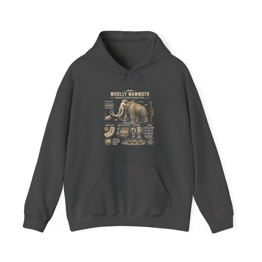 Woolly Mammoth Diagram Hoodie — Vintage Natural History Graphic Sweatshirt