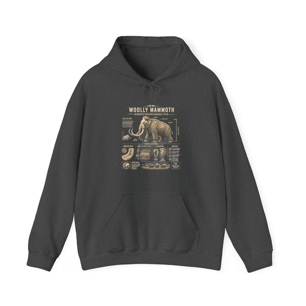 Woolly Mammoth Diagram Hoodie — Vintage Natural History Graphic Sweatshirt