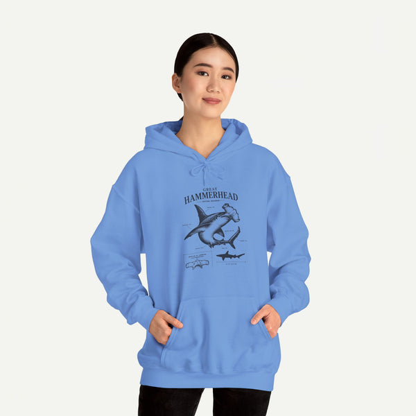 Hammerhead Shark Anatomy Hoodie – Marine Biology Graphic