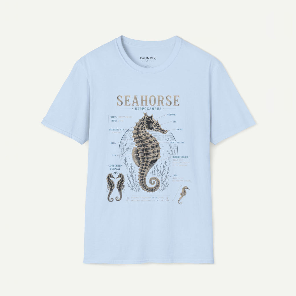 Seahorse Anatomy Tee — Vintage Marine Biology T-Shirt
