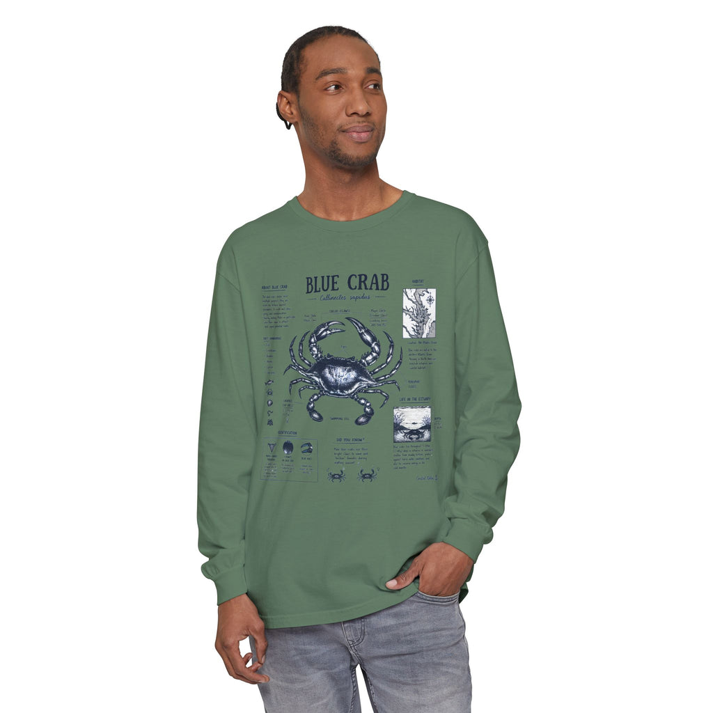 Blue Crab Anatomy Long Sleeve T-Shirt