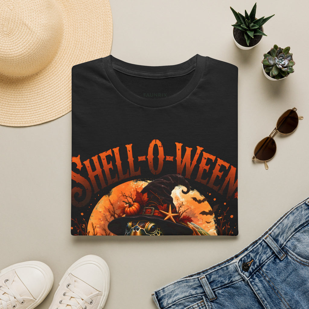 Shell-O-Ween T-Shirt — Spooky Pumpkin Witch Halloween Tee