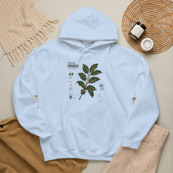 Coffee Plant Hoodie — Coffea Arabica Botanical Illustration Sweatshirt
