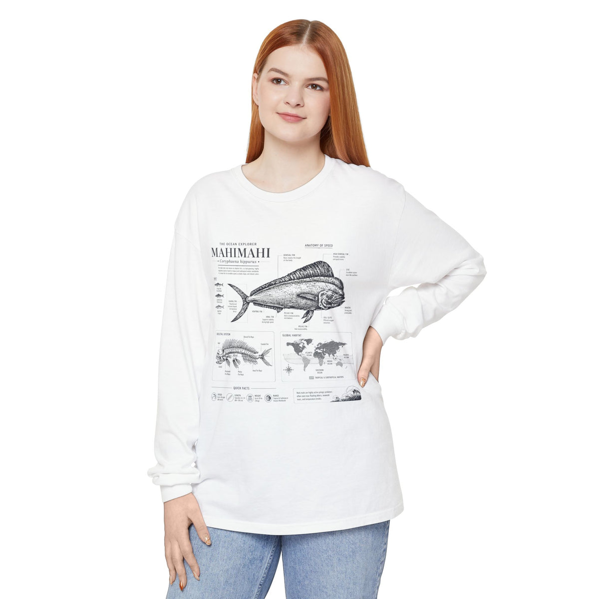 Mahimahi Fish Anatomy Long Sleeve Shirt