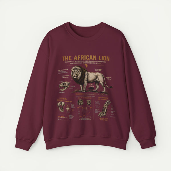 African Lion Anatomy Crewneck Sweatshirt
