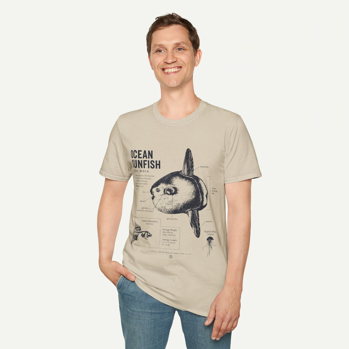 Sunfish Anatomy T-Shirt — Ocean Sunfish Graphic Tee for Marine Lovers