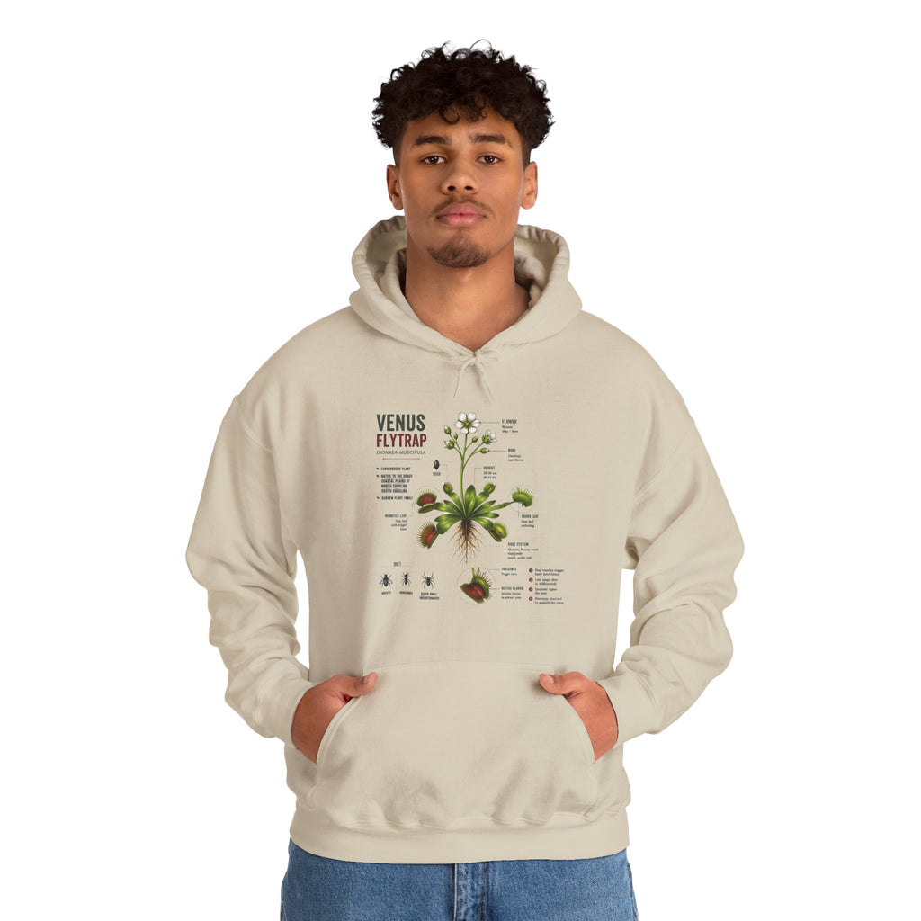 Venus Flytrap Botanical Hoodie – Illustrated Carnivorous Plant Guide